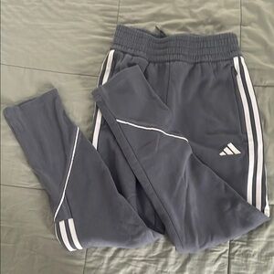 Adidas Gray Sweatpants with Signature Stripes